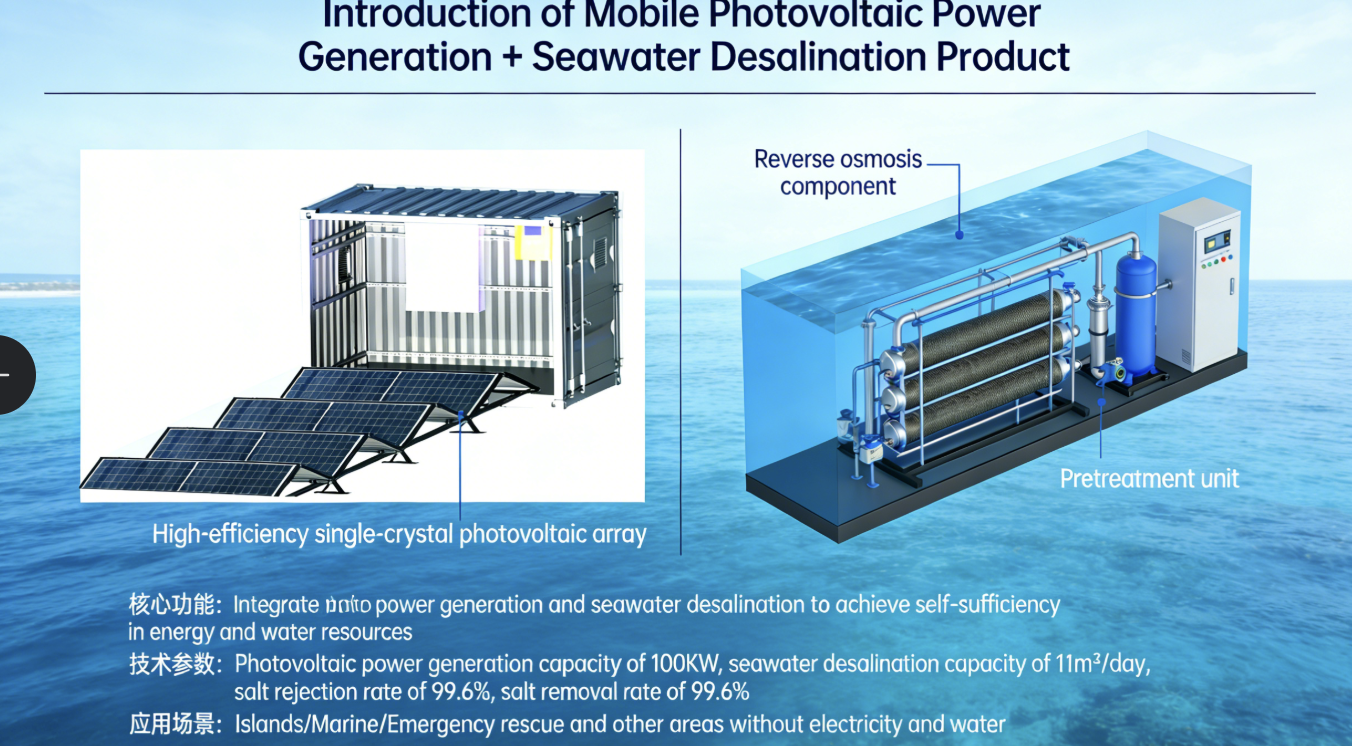 Goldwell Develops Innovative Mobile PV Energy Storage + Seawater Desalination System Recently